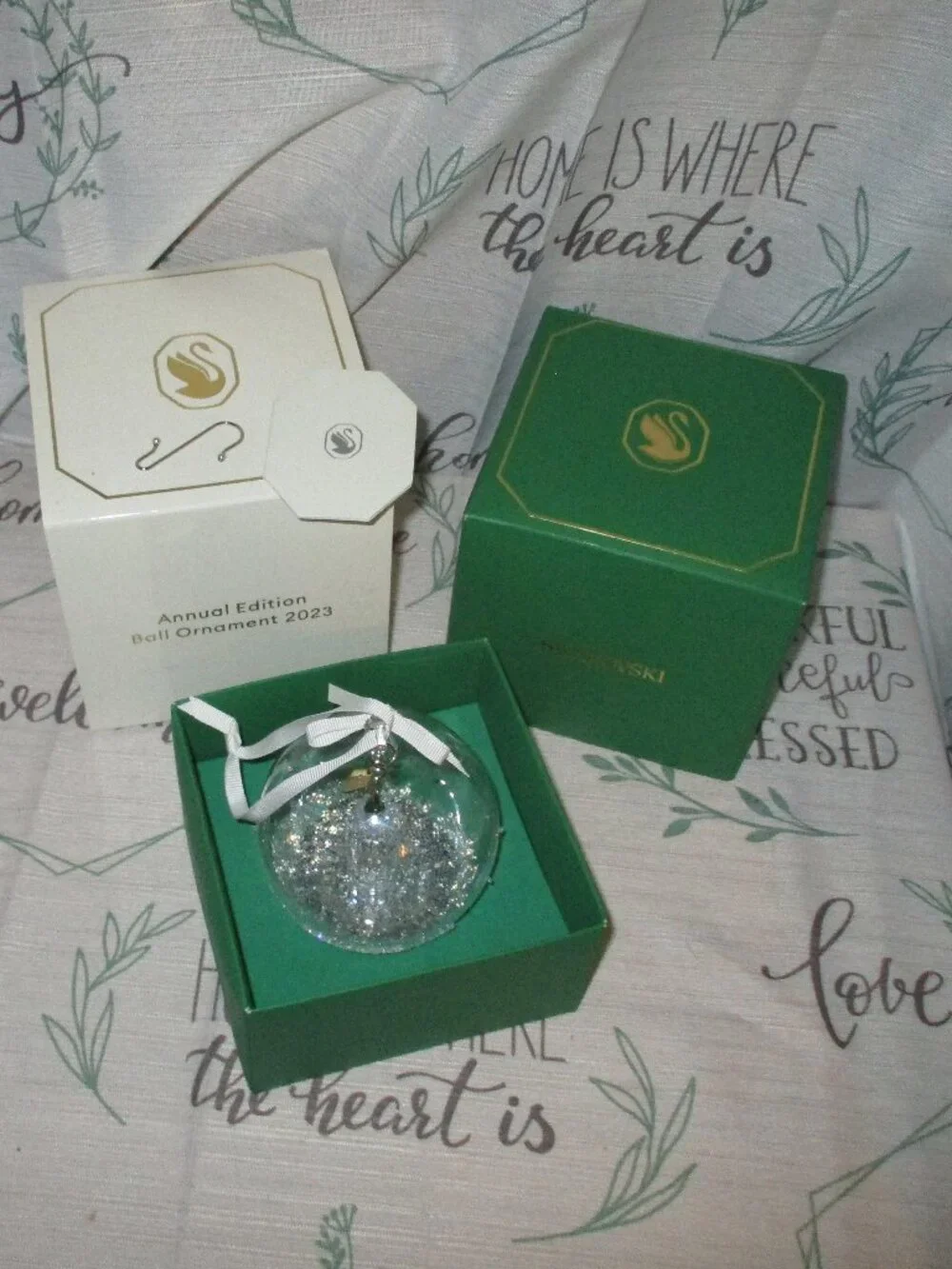 3 Swarovski Crystal Annual Christmas  Ball Ornaments  2022 -2023-2024 in box